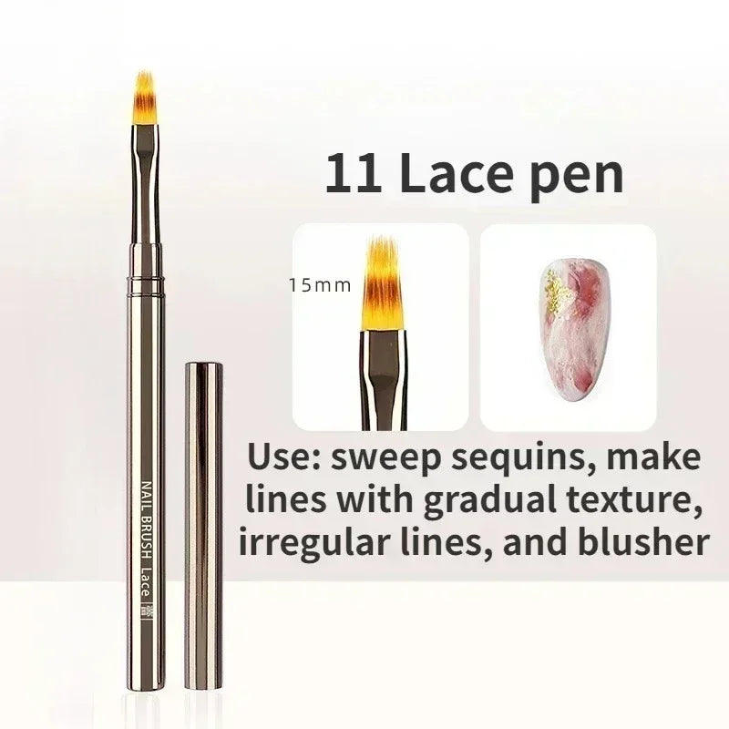 Nails Art Liner Brushes Elongated Lines Striping Drawing Painting 6/9/12/15/18mm Design Pen Professional Manicure Tool New