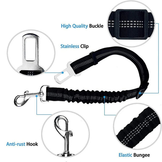 Cinturón de seguridad para coche de mascotas, correa de nailon para vehículos, asiento trasero, cinturón de seguridad ajustable para perros, arnés, collar, accesorios para mascotas para paseos al aire libre