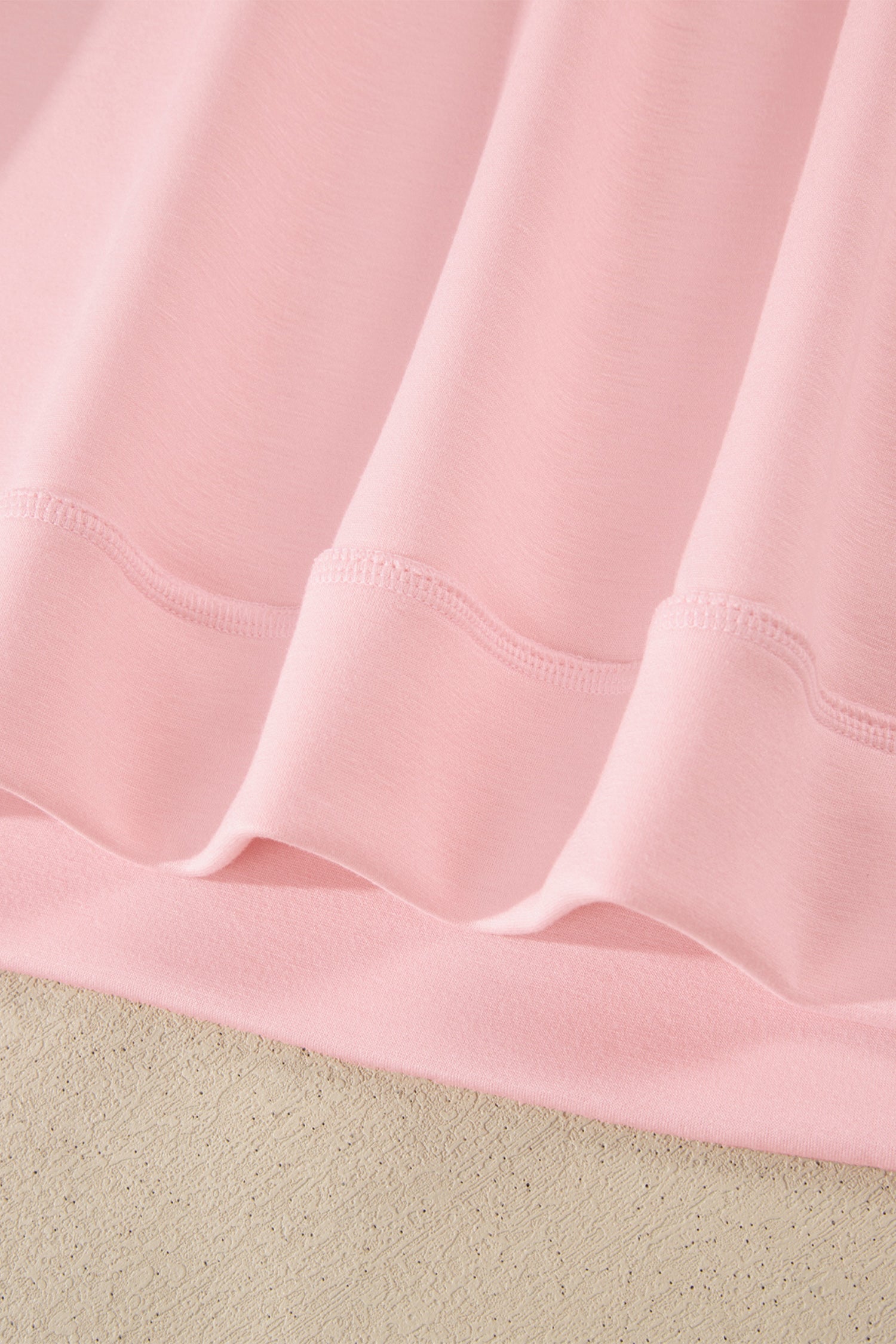 Moonlight Jade Solid Color Exposed Seam Mock Neck Oversize Tee Casual Shorts 2pcs Outfit - Snoopy's Closet