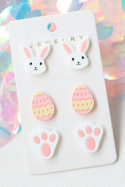 Pink Happy Easter Day Cute Earrings - Snoopy's Closet