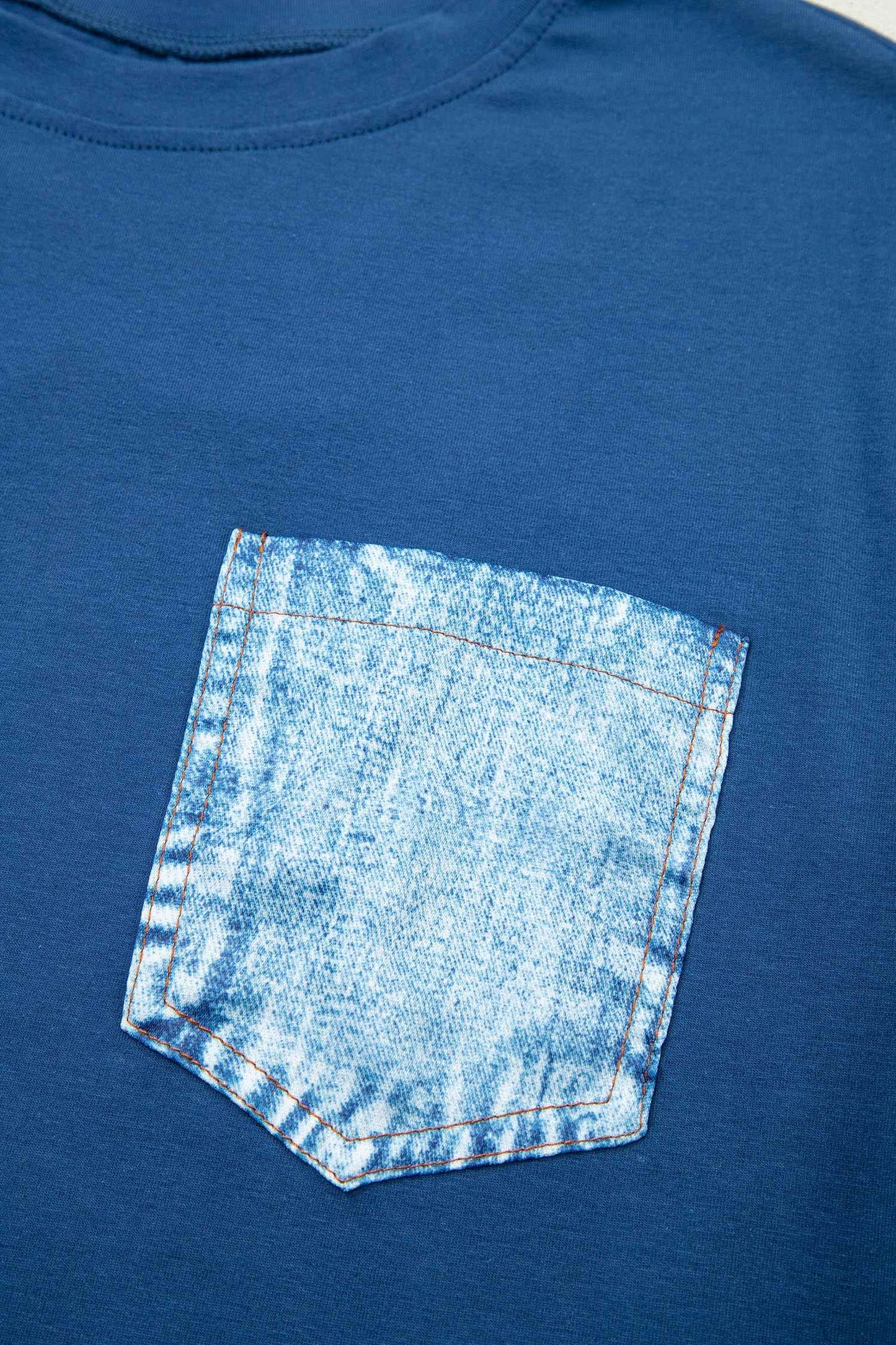 White Color Block Chest Pocket Patched Casual Short Sleeve Top