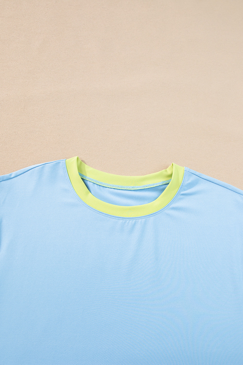 Sky Blue Color Block Detail Casual Two-piece Outfit - Snoopy's Closet