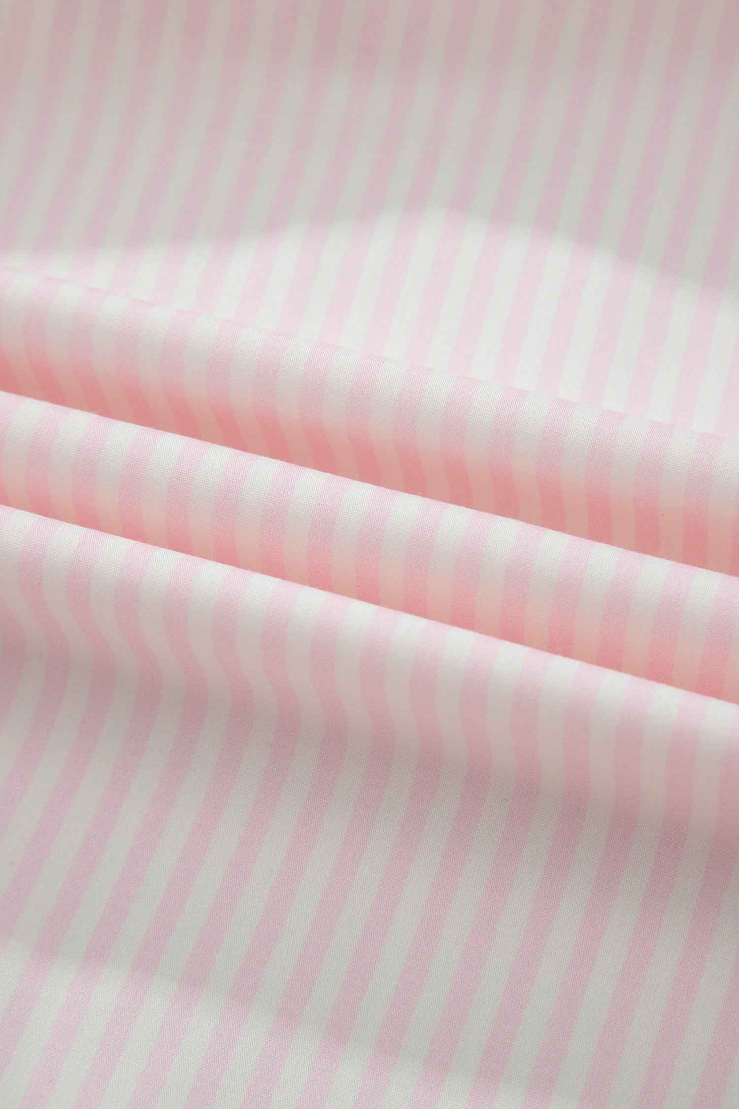 Pink Stripe Contrast Trim V Neck Flutter Sleeve Blouse