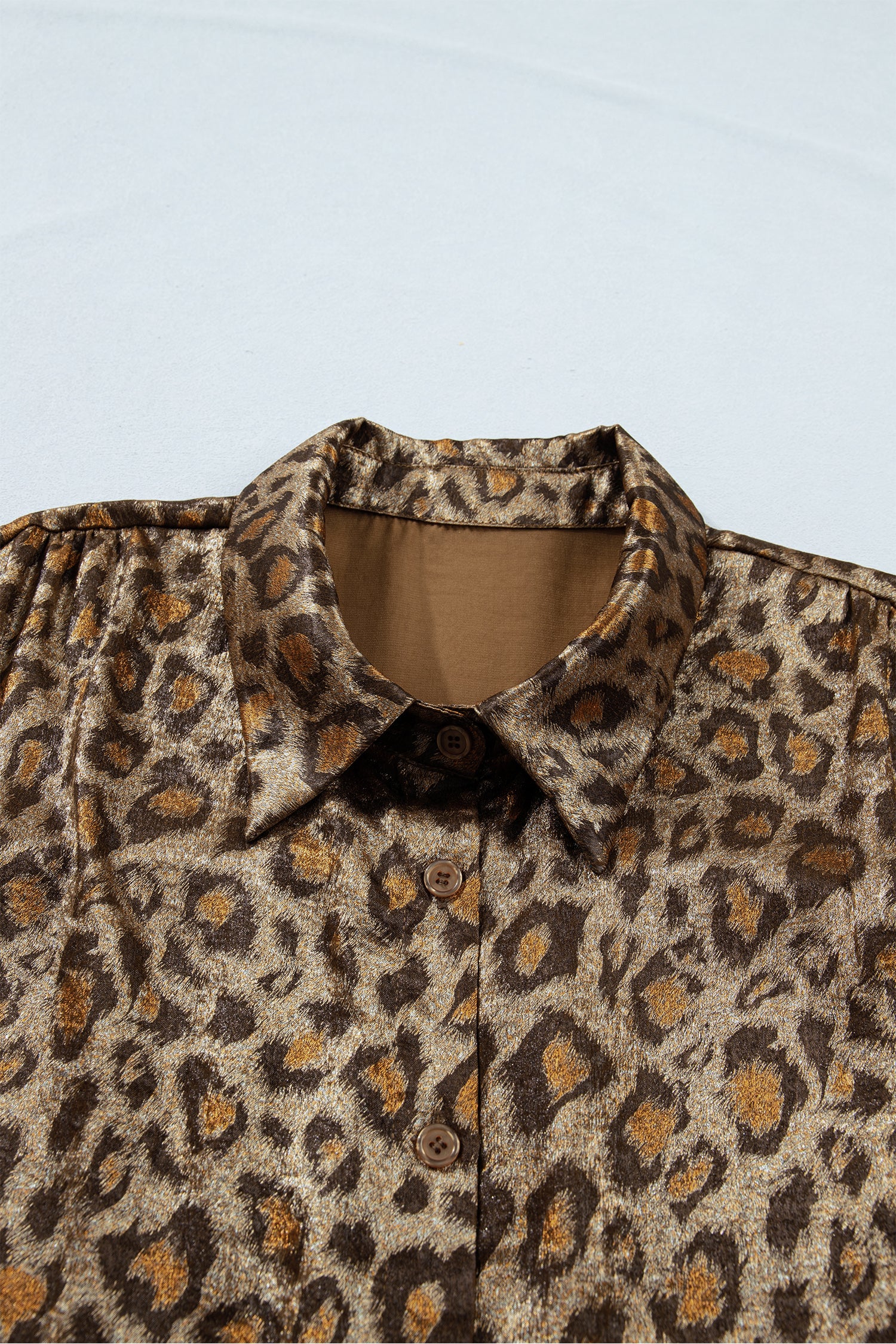 Gold Plus Size Leopard Print Short Sleeve Dolman Shirt - Snoopy's Closet