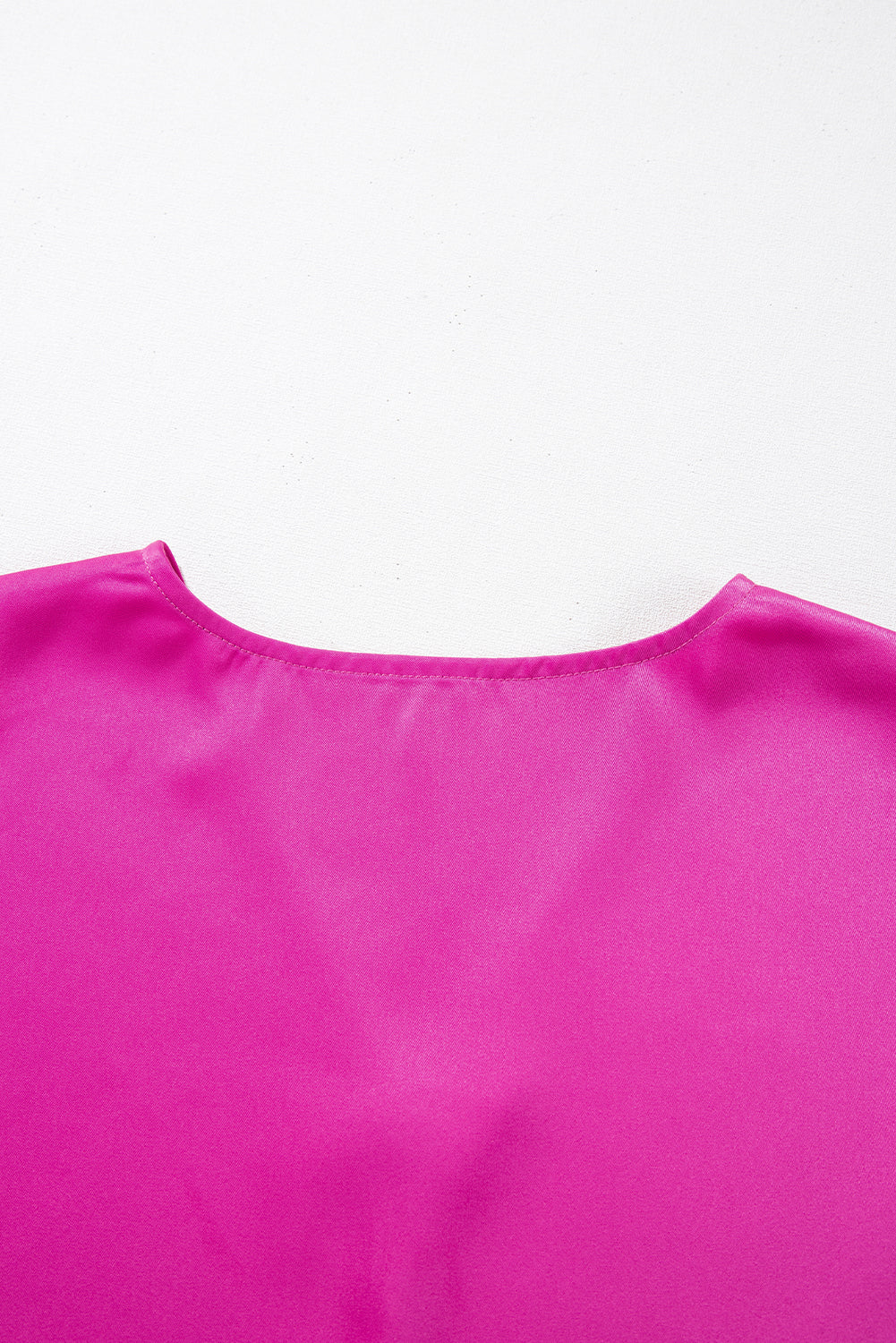 Bright Pink Silky V Neck Dolman Blouse - Snoopy's Closet