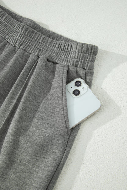 Gray Half Zip Polo Tee Casual Pant Set - Snoopy's Closet