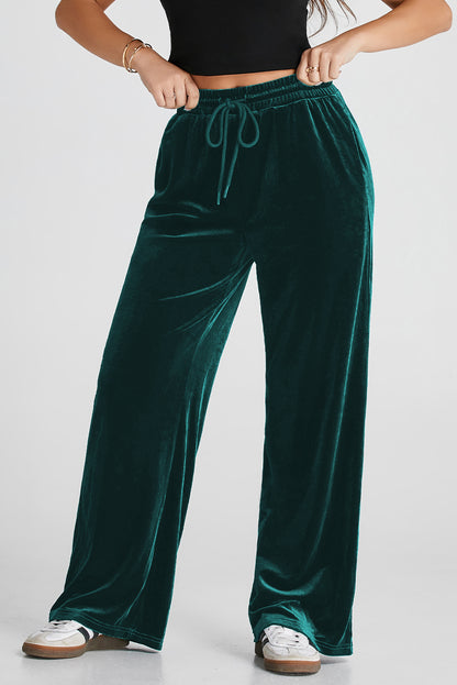 Pantalones de pernera ancha con cordón y cintura elástica Evergreen