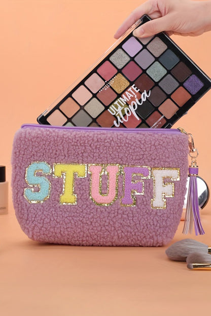 Phalaenopsis Sparkle Letter Pattern Tassel Zipper Makeup Bag - Snoopy's Closet