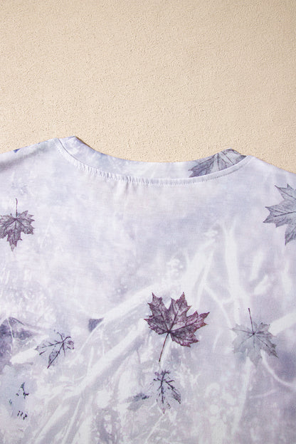 Gray Camouflage Woodland Print Drop Shoulder Tunic Tee - Snoopy's Closet