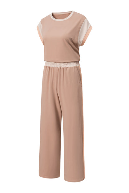 Smoke Gray Color Block Detail Casual Two-piece Set - Snoopy's Closet