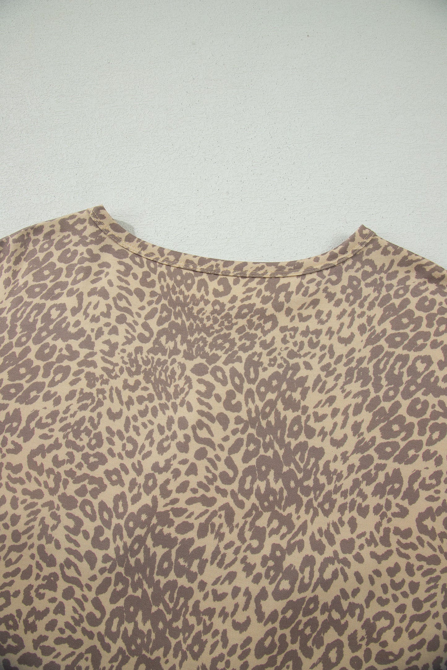 Khaki Leopard Retro Studded Star Patch Loose Tee - Snoopy's Closet
