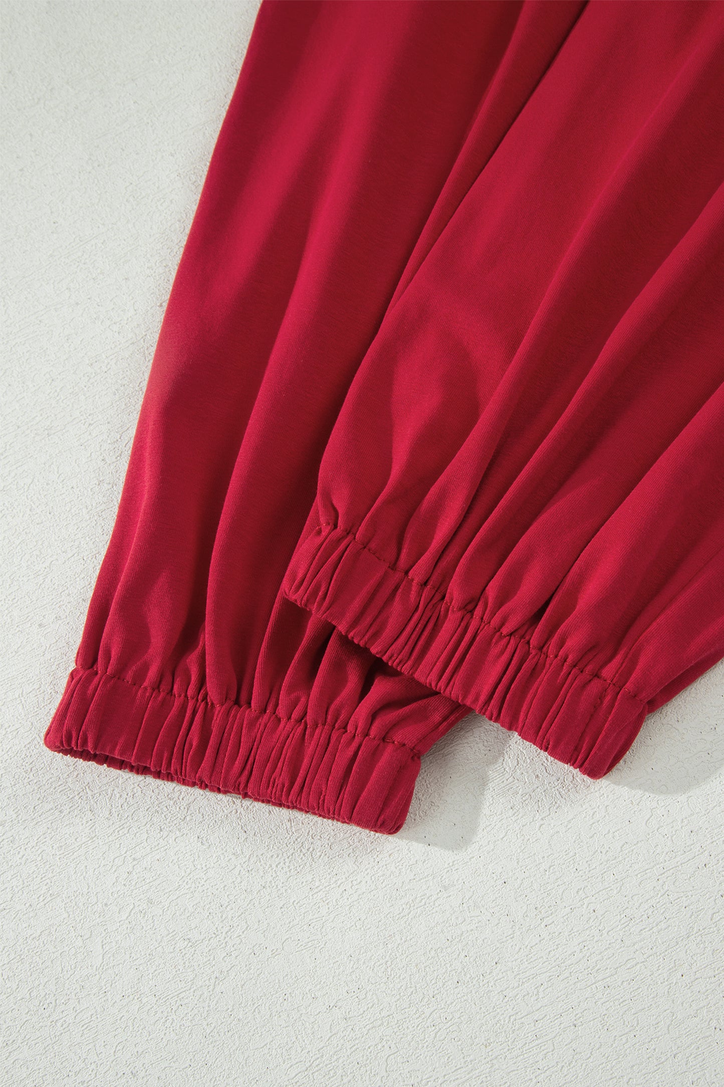 Racing Red Solid Color Cropped Tank Top and Jogger Pants Set - Snoopy's Closet
