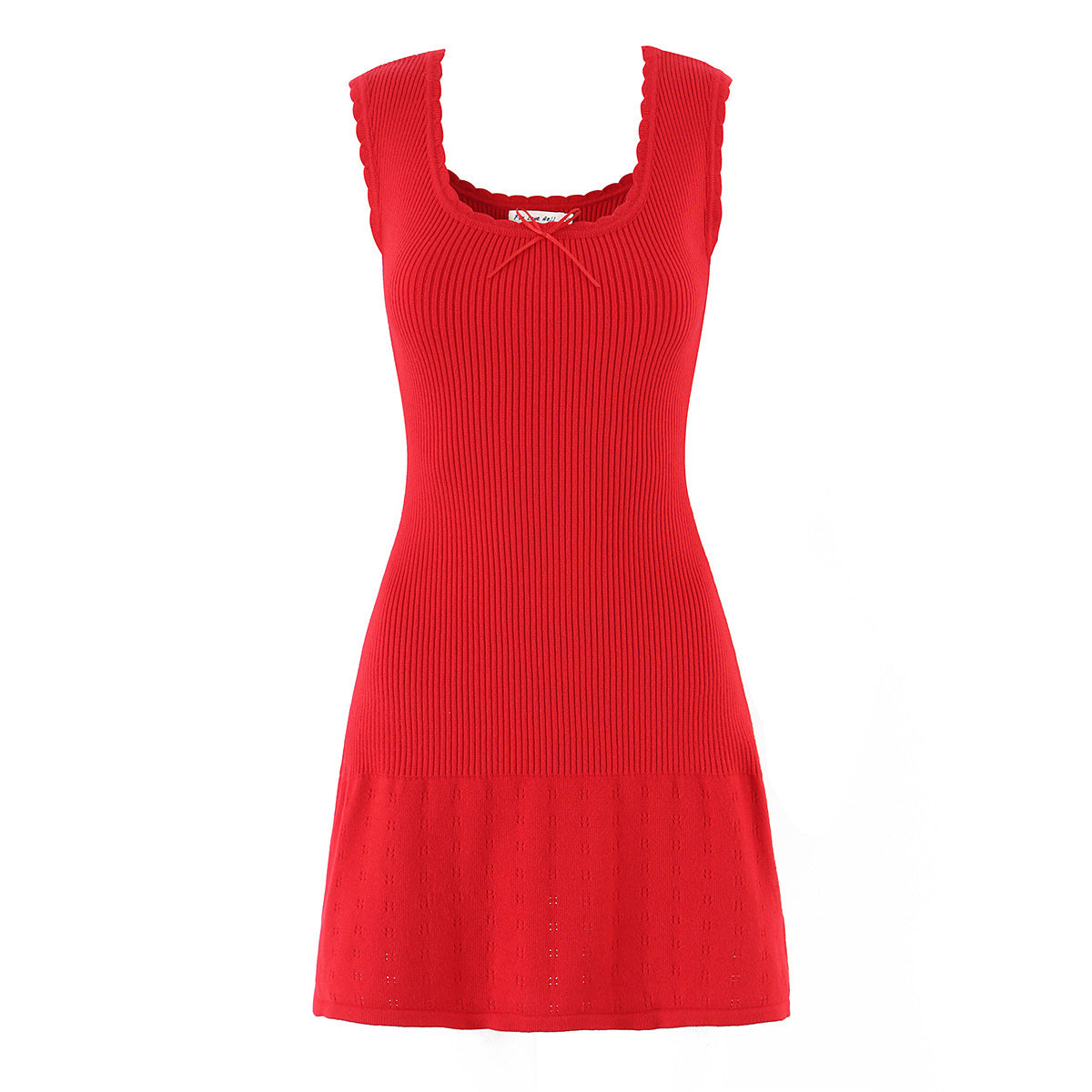 Square collar hip hugging skirt