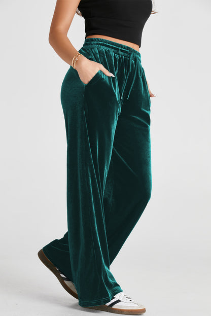 Pantalones de pernera ancha con cordón y cintura elástica Evergreen