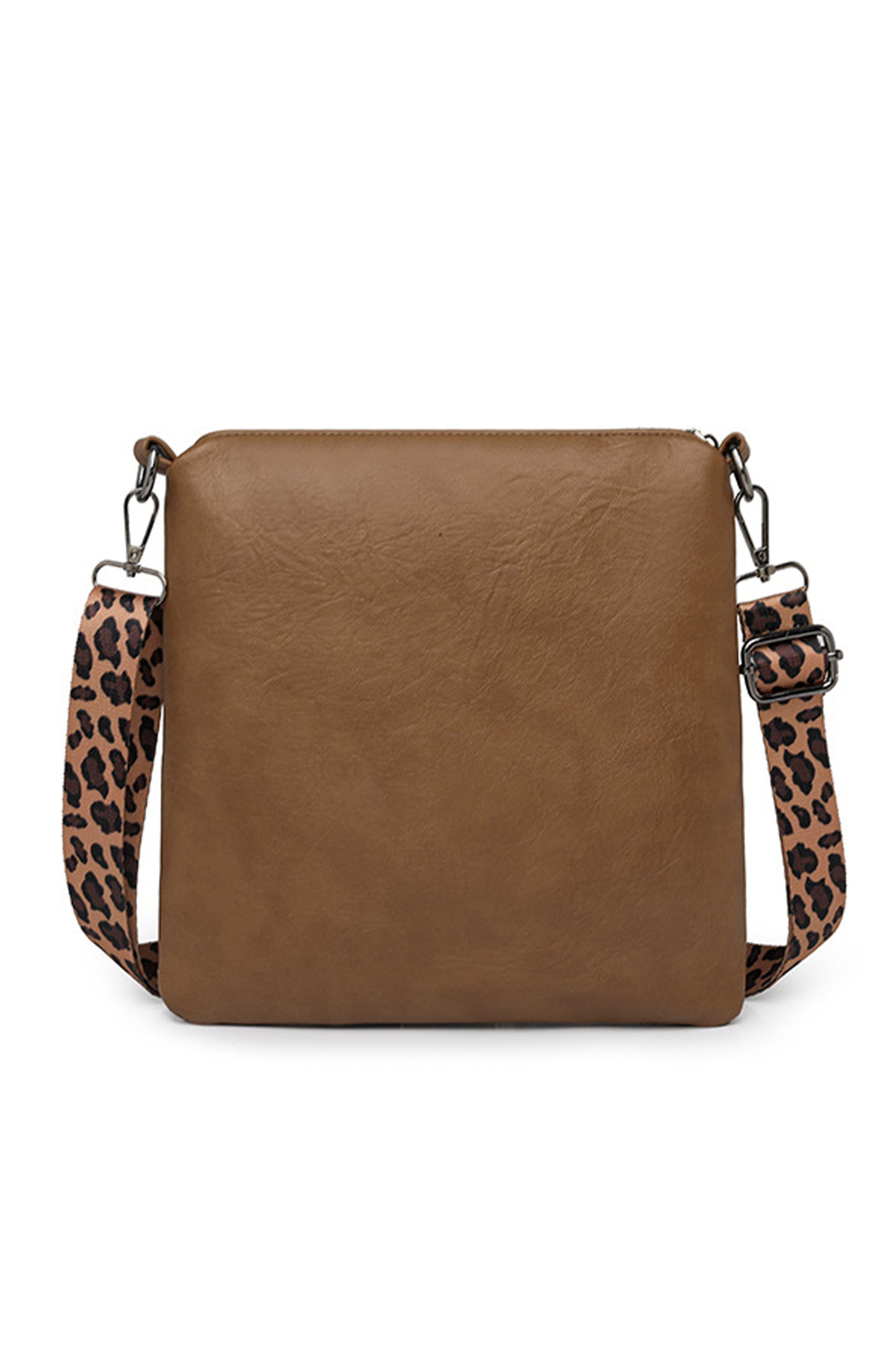 Coffee Leopard Contrast PU Leather Single Shoulder Mini Bag - Snoopy's Closet