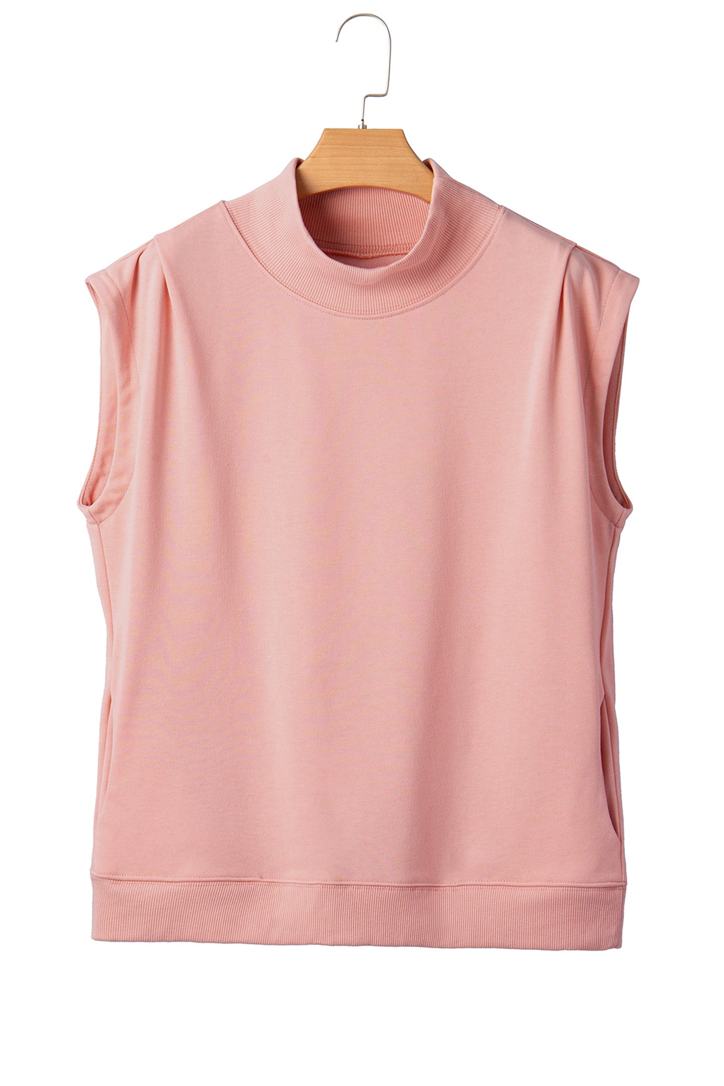Mint Green Solid Color High Neck Cap Sleeve Loose Top - Snoopy's Closet