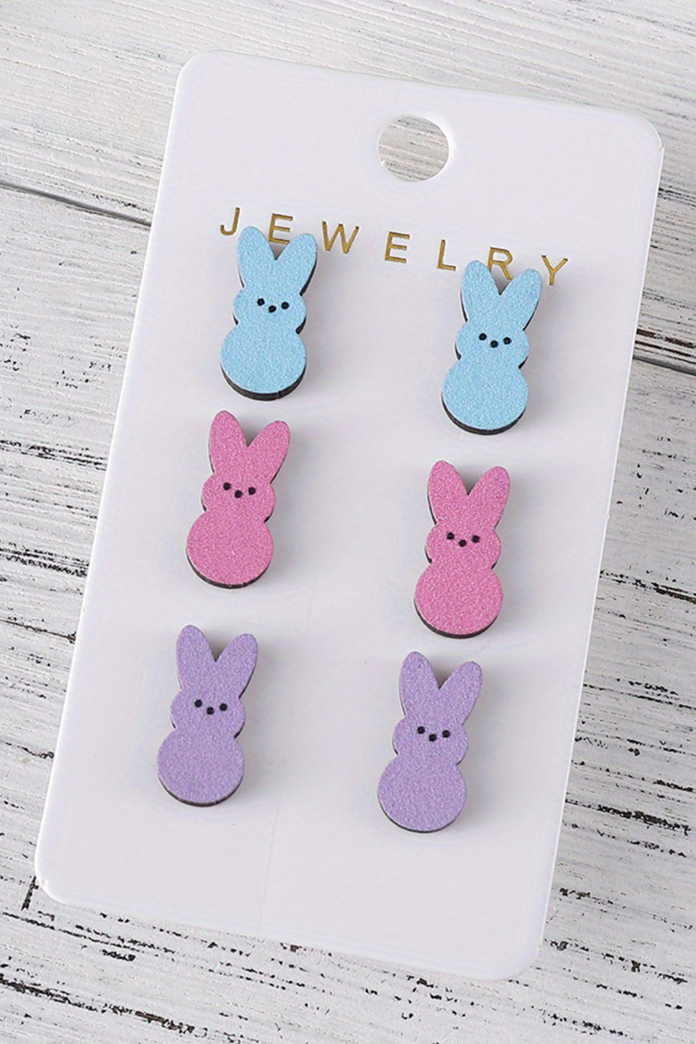 Easter Bunny Doll Wooden Earrings - Snoopy's Closet