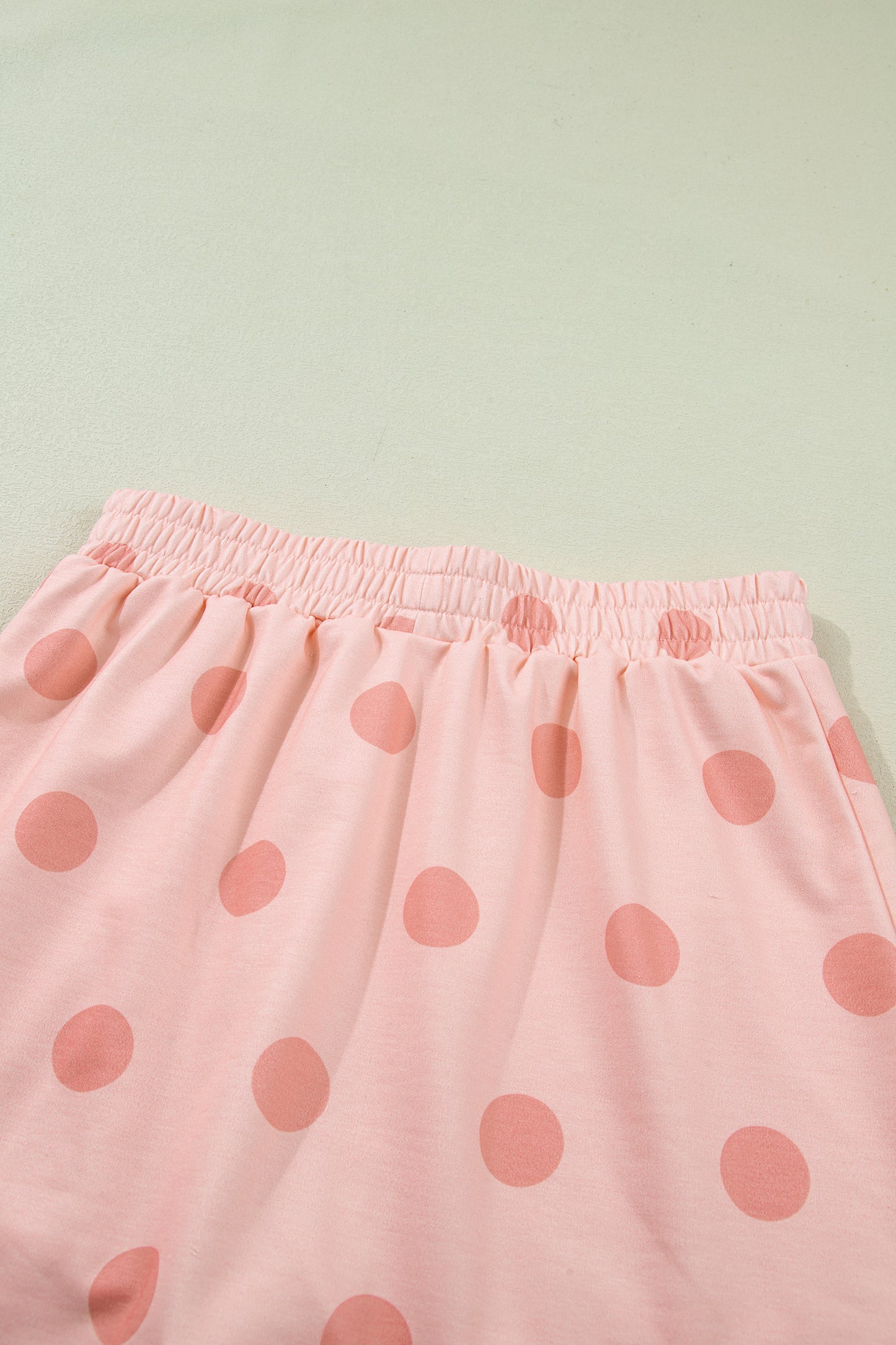 Pink Ribbed Trim Polka Dot Print Tank Split Mini Skort 2pcs Set - Snoopy's Closet