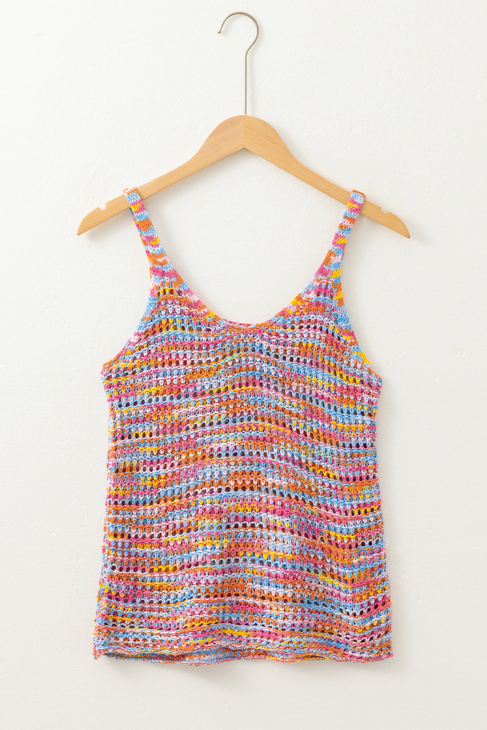 Pink Color Contrast Crochet Loose Fit Sweater Vest - Snoopy's Closet