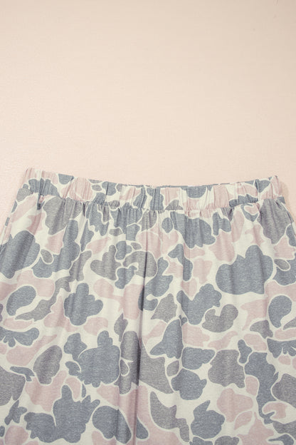 Multicolour Retro Camouflage Print Plus Size 2pcs Outfit - Snoopy's Closet
