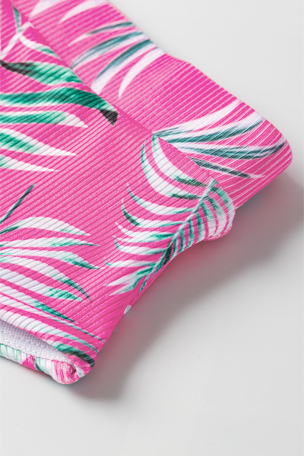Rose Tropical Print Textured Bikini Bottoms - Snoopy's Closet