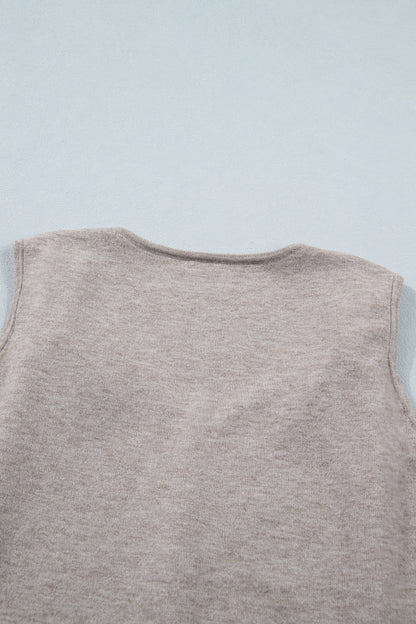 Camiseta de tirantes de punto con detalle de estrella metálica y cuello de pico Gray Morn