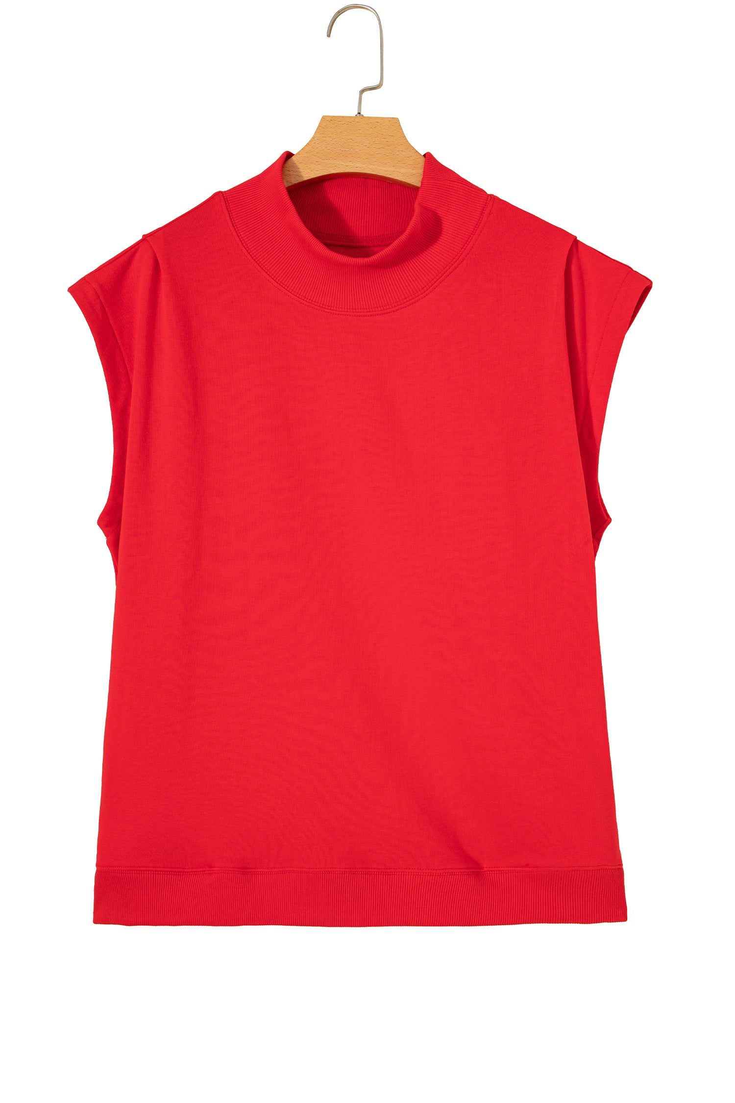 Mint Green Solid Color High Neck Cap Sleeve Loose Top - Snoopy's Closet