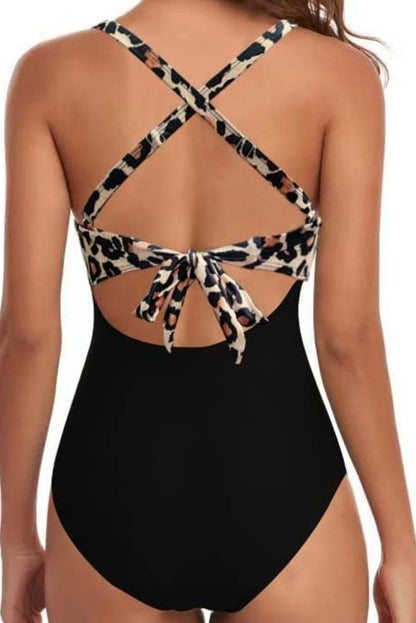 Pink 2-tone Crossed Cutout Backless Monokini - Snoopy's Closet