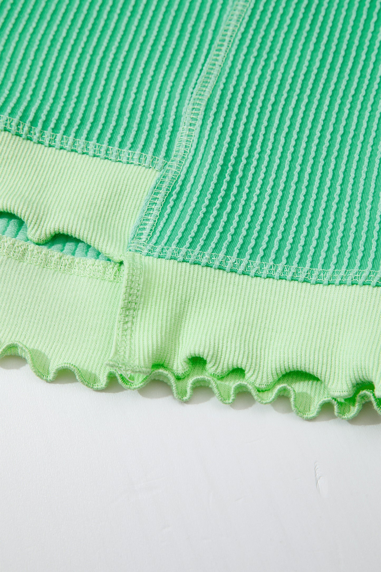 Vestido Camisero Polo Acanalado de Gran Tamaño con Diseño Trenzado Verde Menta