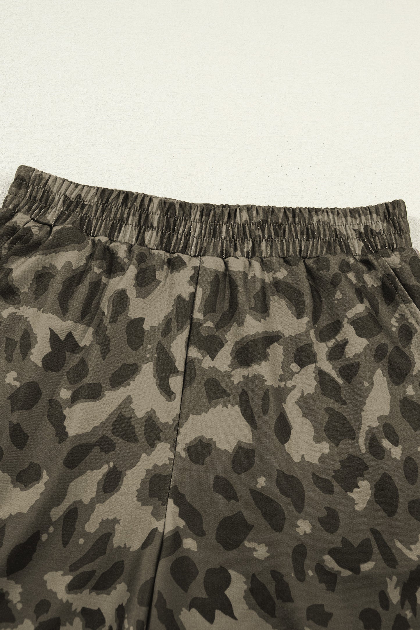 Brown Leopard Print Crew Neck Short Set - Snoopy's Closet