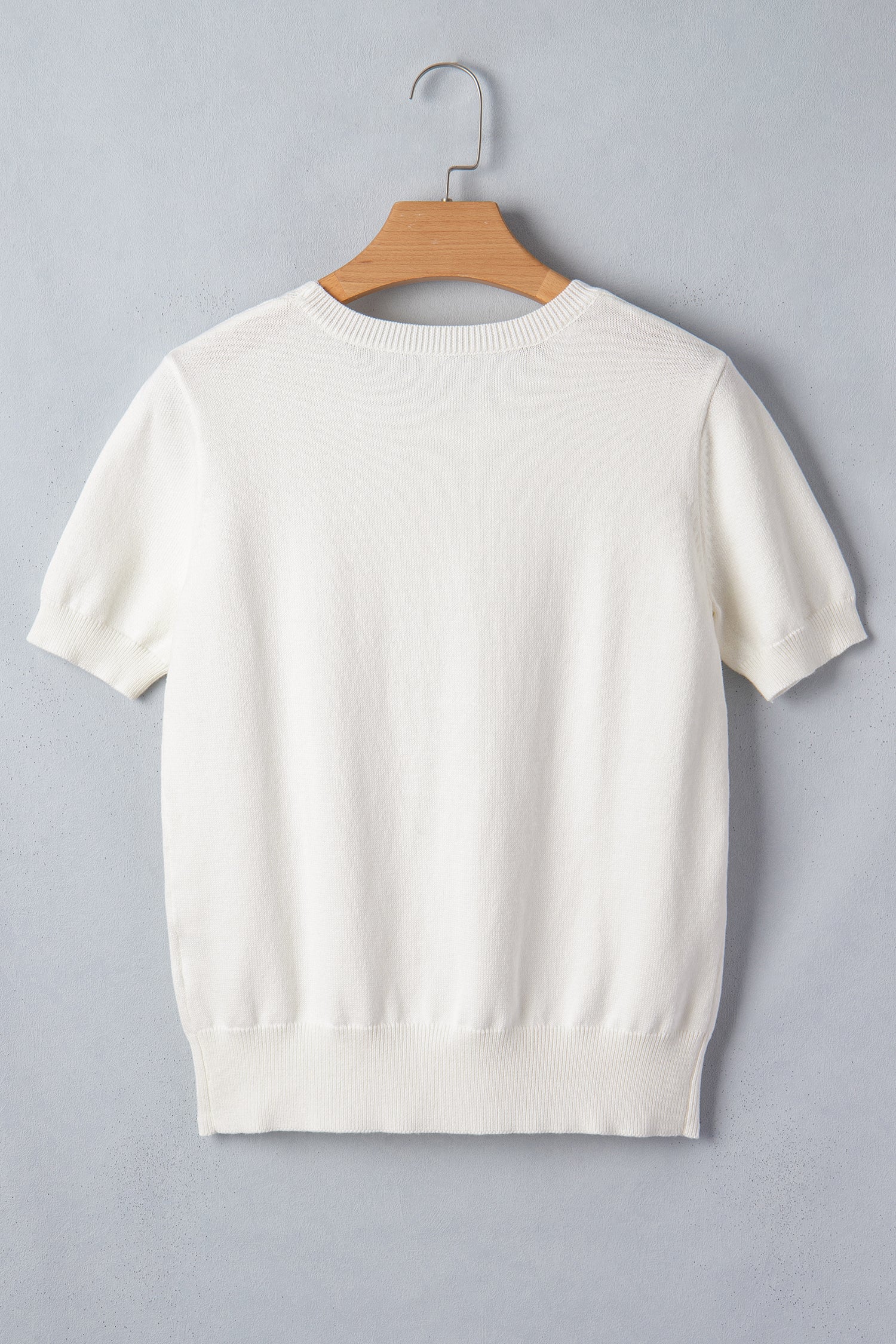 White Wild West Horse Head Printed Short Sleeve Sweater - Snoopy's Closet
