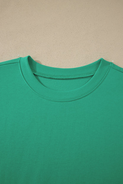 Conjunto de 2 piezas de camiseta holgada y pantalones cortos con cordón en verde mar liso