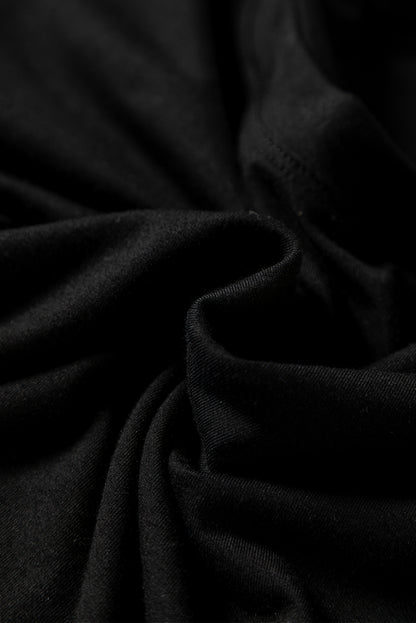 Black Solid Color Long Sleeve Fitted Top - Snoopy's Closet