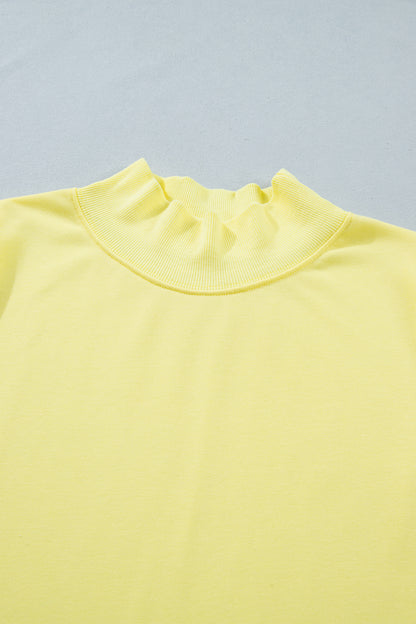 Mint Green Solid Color High Neck Cap Sleeve Loose Top