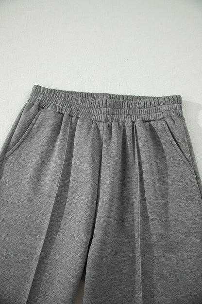 Gray Half Zip Polo Tee Casual Pant Set - Snoopy's Closet
