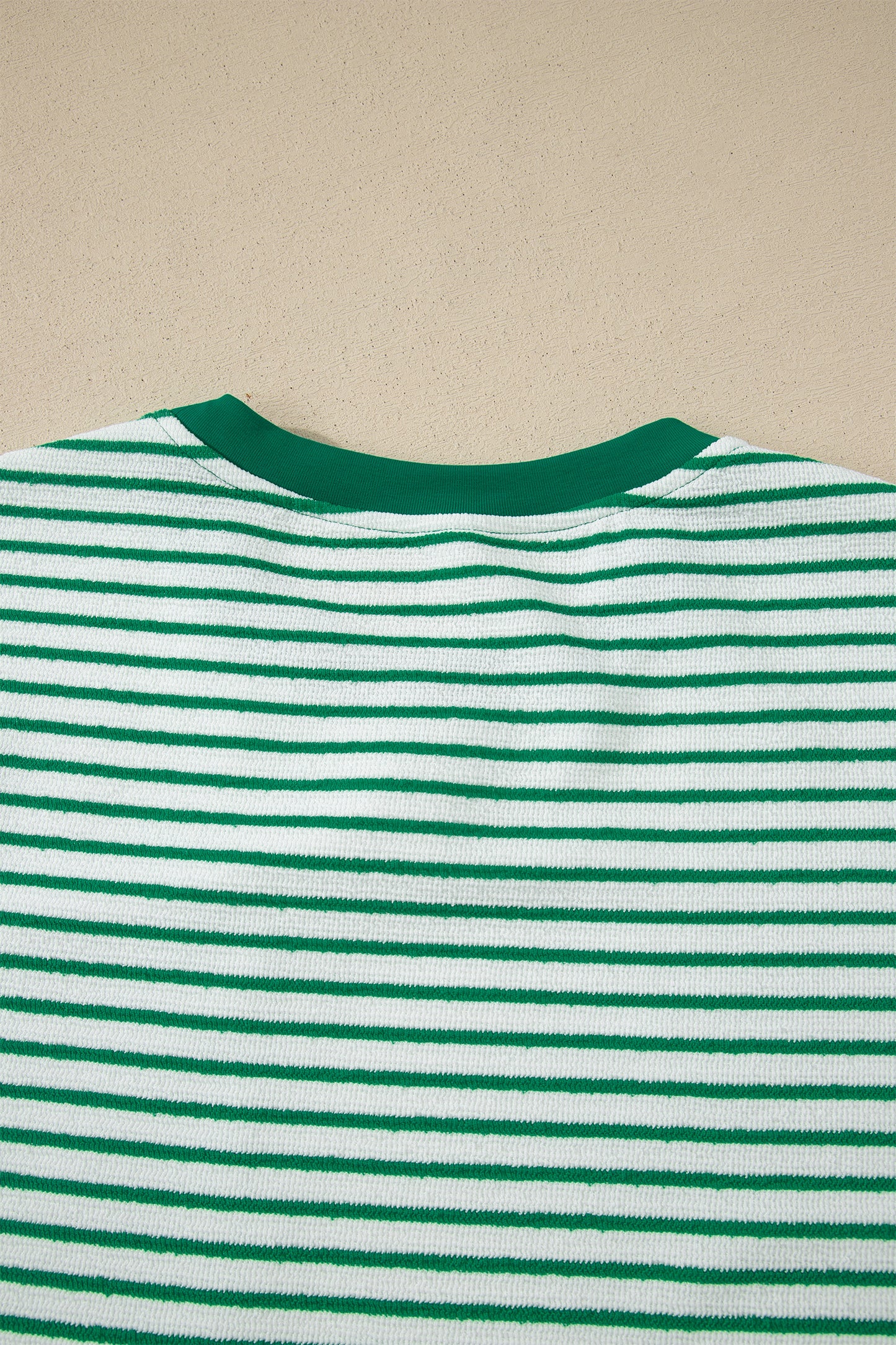 Sky Blue Stripe Crew Neck Tee Drawstring Waist Cropped Pants Set - Snoopy's Closet