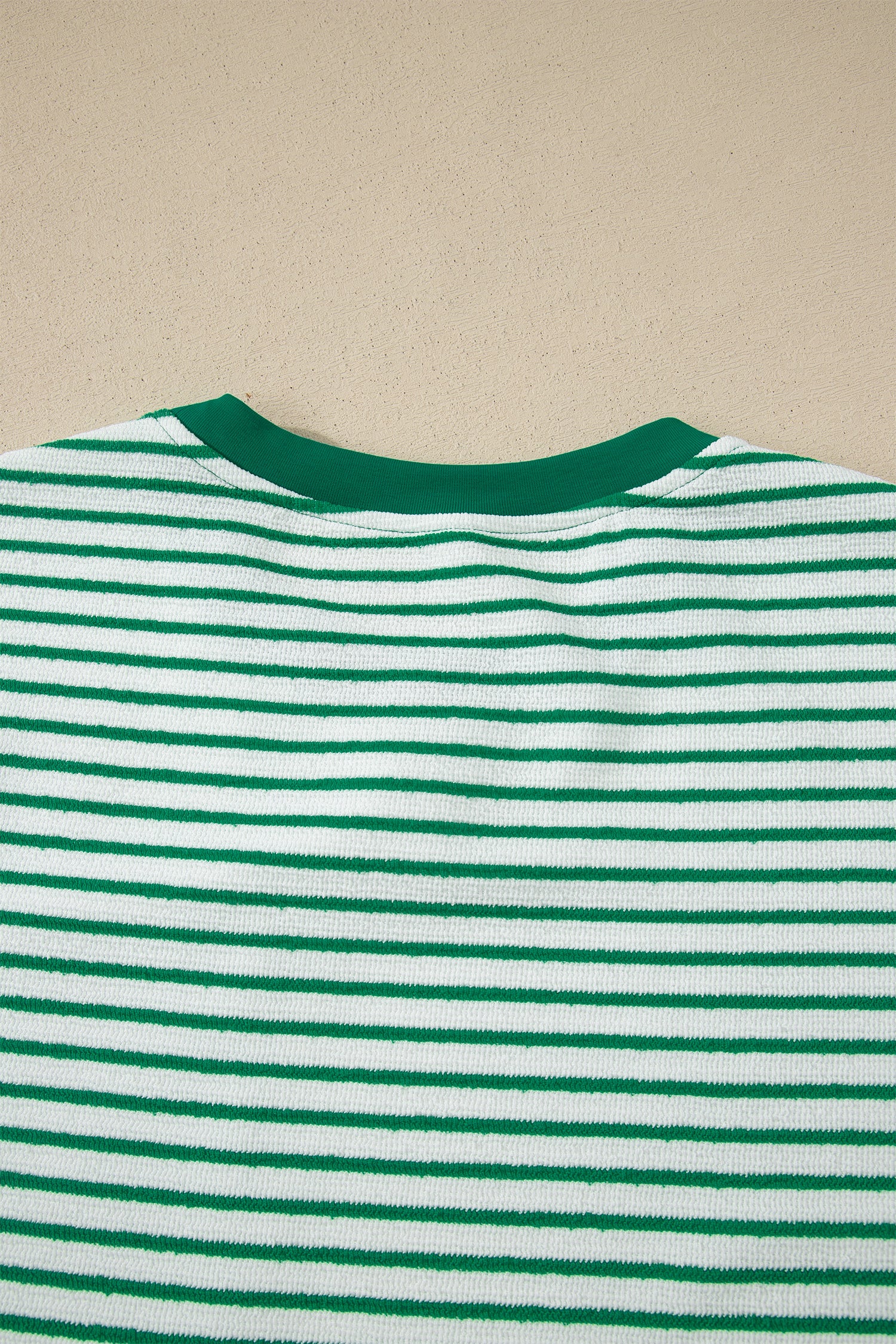 Sky Blue Stripe Crew Neck Tee Drawstring Waist Cropped Pants Set - Snoopy's Closet