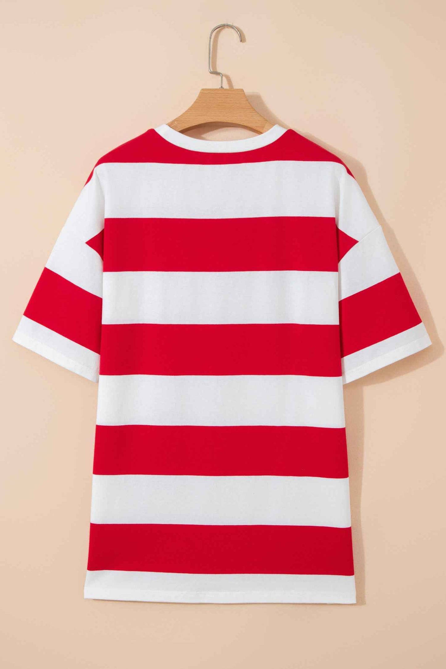 Bright Pink Striped Color Block Oversize Tunic Tee