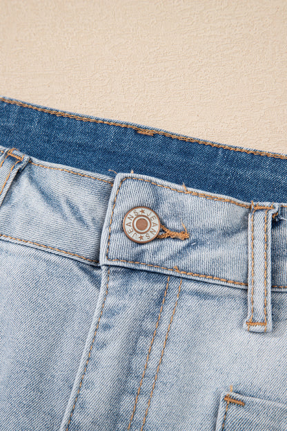 Pantalones cortos de mezclilla de tiro alto Beau Blue Light Wash