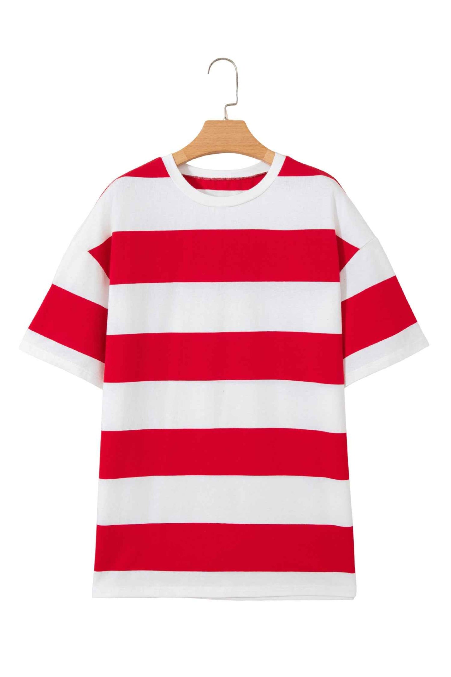 Bright Pink Striped Color Block Oversize Tunic Tee