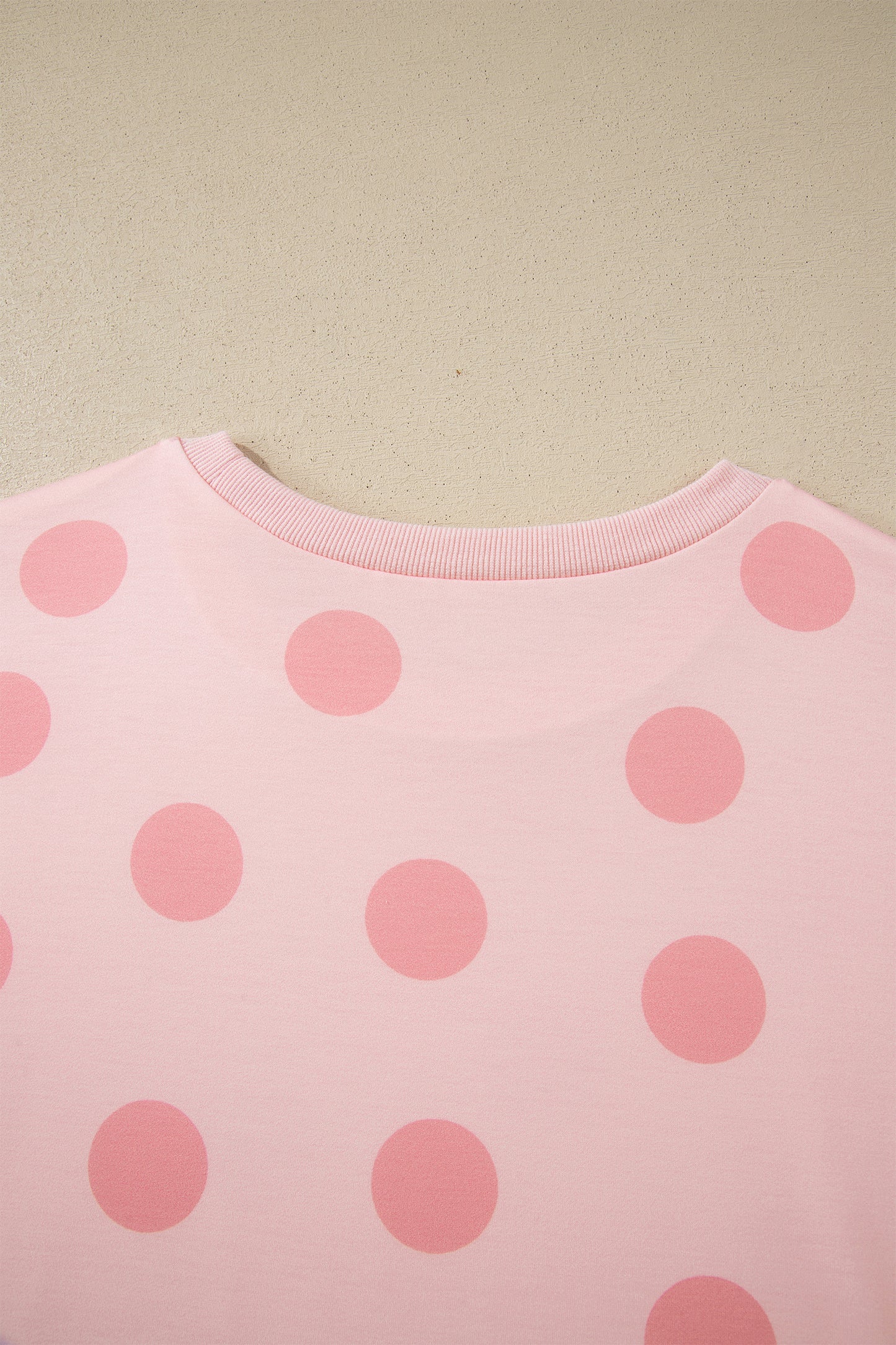 Pink Polka Dot Print Loose Tee Drawstring Elastic Waist Short Set - Snoopy's Closet