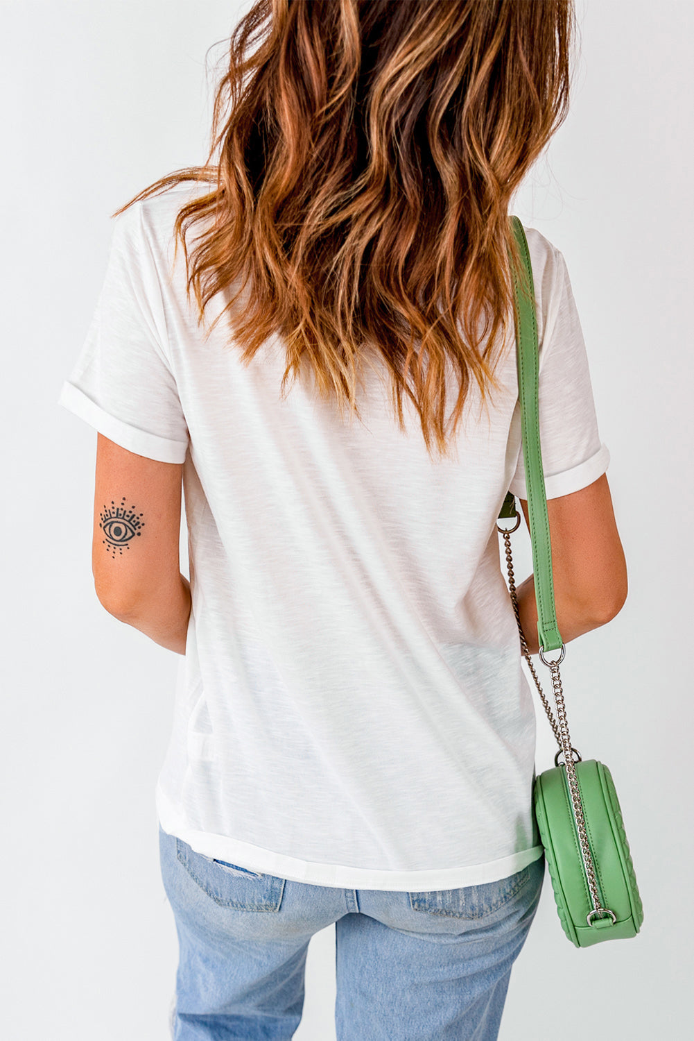 Camiseta de Moda para el Día de la Madre con Gráfico de Lazo y Leopardo Blanco