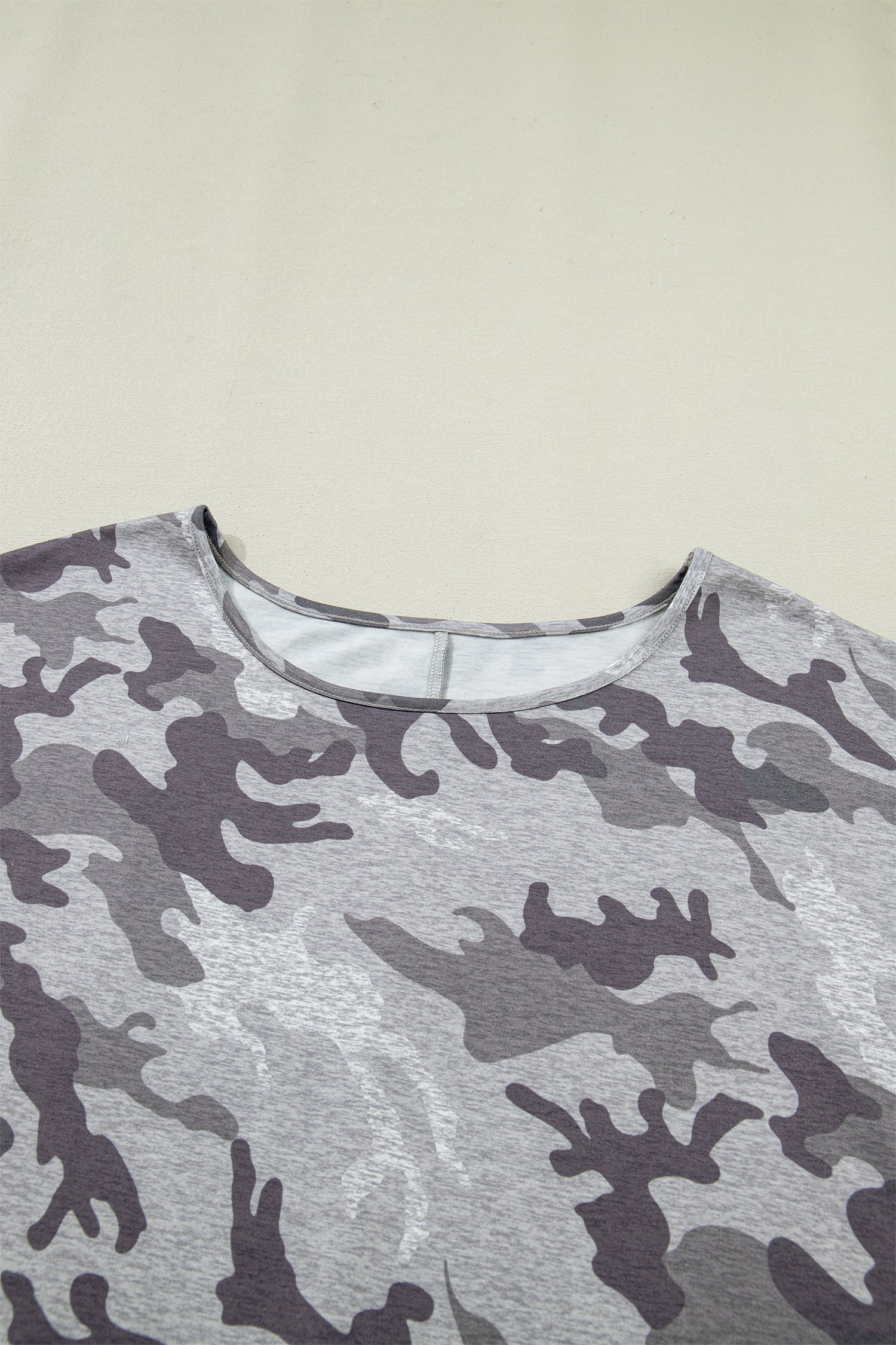 Gray Plus Size Camo Print Casual T Shirt - Snoopy's Closet