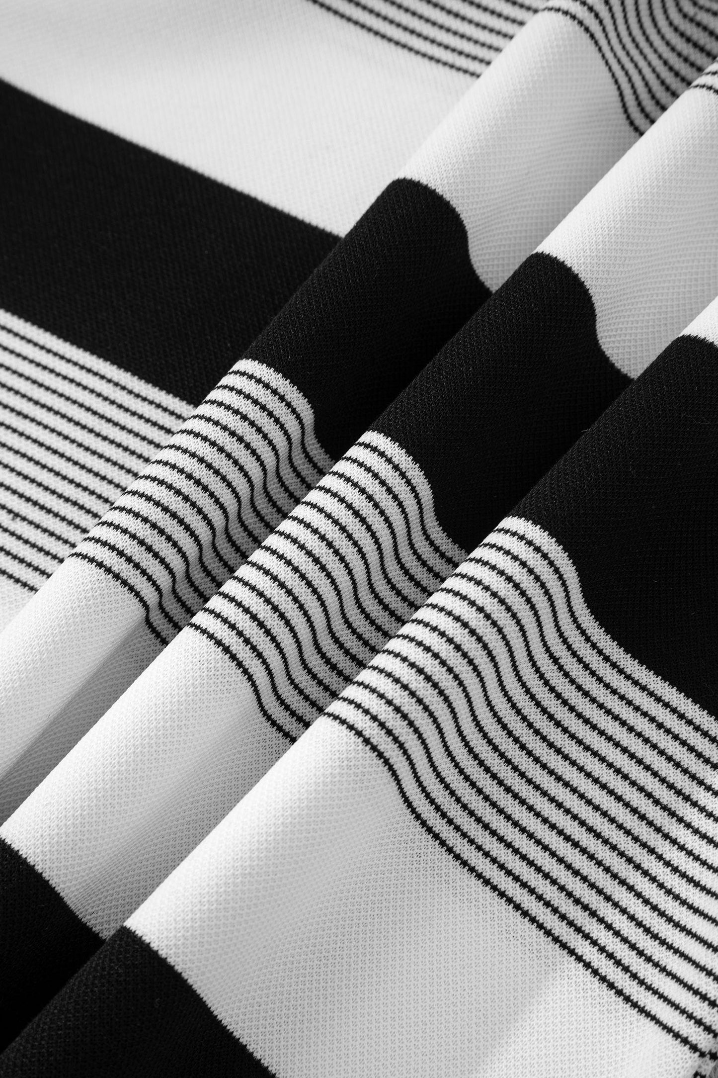 Black Stripe Mixed Print Crew Neck Cap Sleeve T Shirt - Snoopy's Closet
