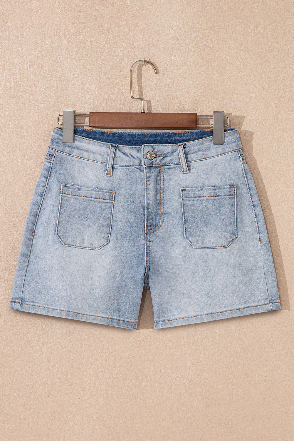 Pantalones cortos de mezclilla de tiro alto Beau Blue Light Wash