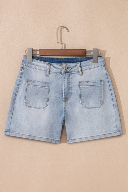 Pantalones cortos de mezclilla de tiro alto Beau Blue Light Wash