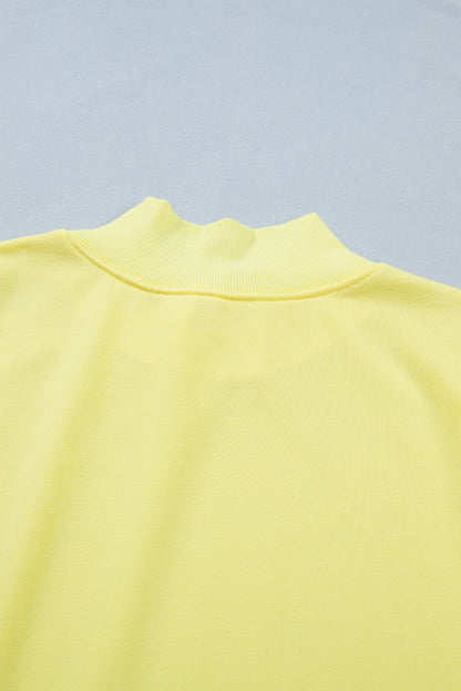 Mint Green Solid Color High Neck Cap Sleeve Loose Top