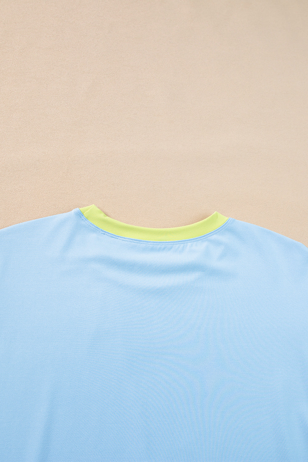Sky Blue Color Block Detail Casual Two-piece Outfit - Snoopy's Closet