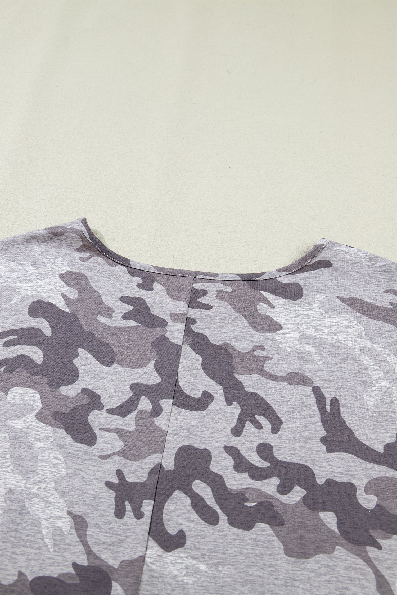 Gray Plus Size Camo Print Casual T Shirt - Snoopy's Closet