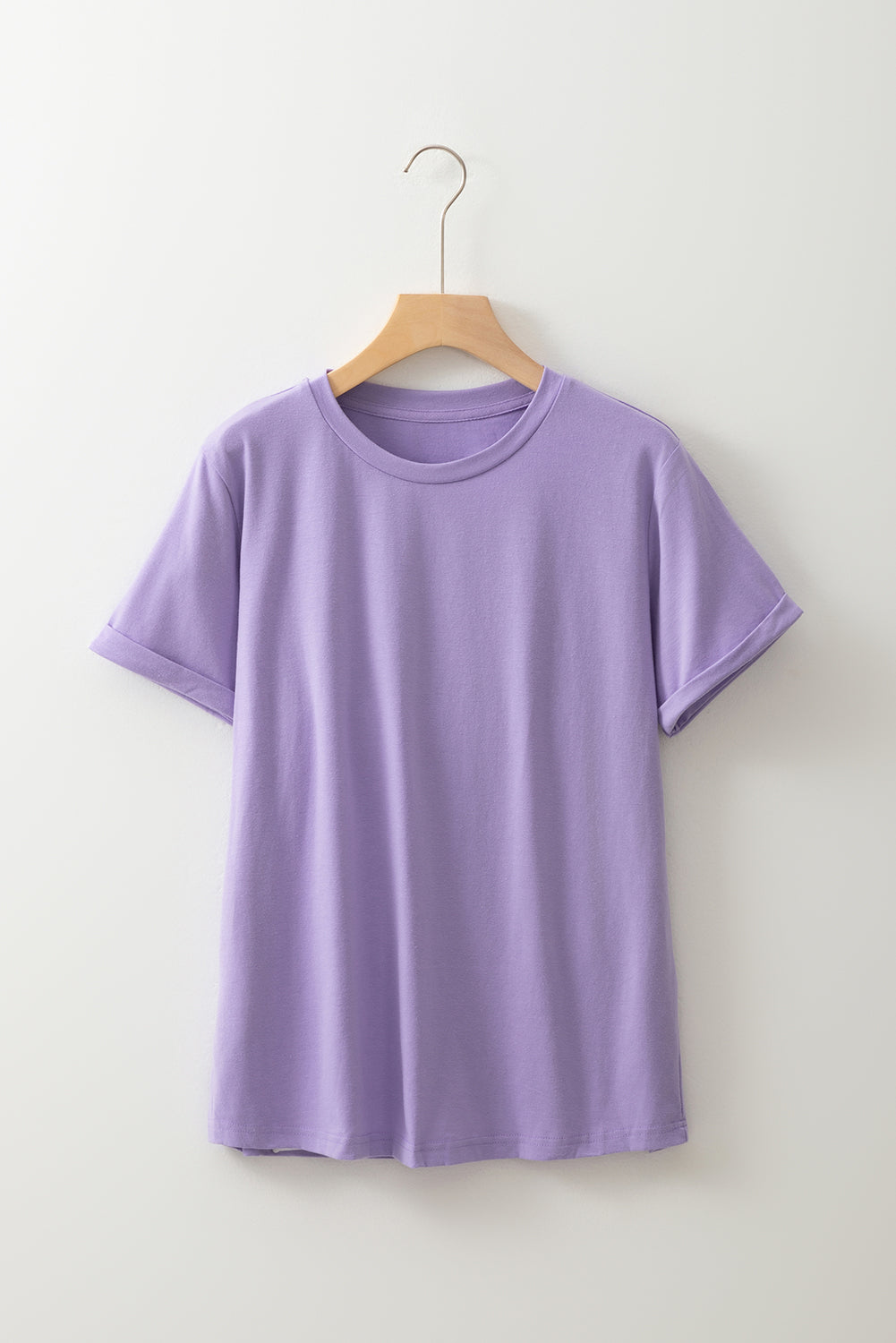 Wisteria Casual Plain Crew Neck Tee - Snoopy's Closet